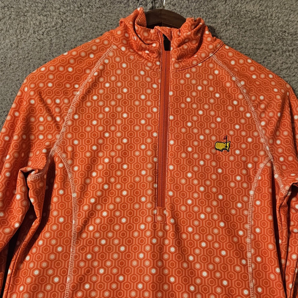 Magnolia Lane Tech Masters Women Pink Geometric Quarter Zip Golf‎ Pullover Small